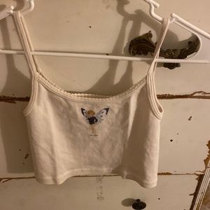 Cream cropped brandy Melville tank
